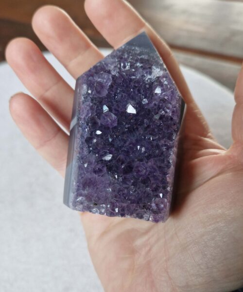 Premium Amethyst Quartz Purple Druzy Side Point 29 Crystal Tower 229g H7.5xW5xD4cm - Image 5