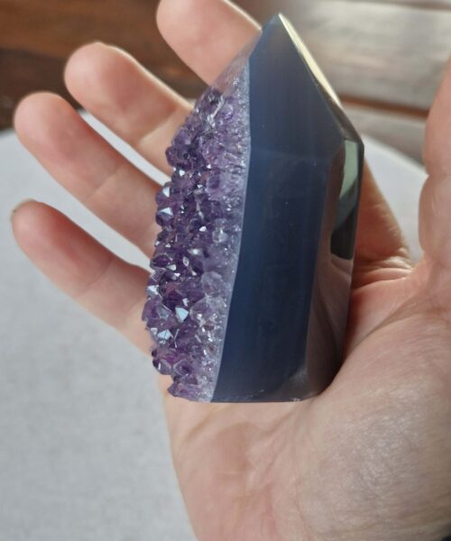Premium Amethyst Quartz Purple Druzy Side Point 29 Crystal Tower 229g H7.5xW5xD4cm - Image 6