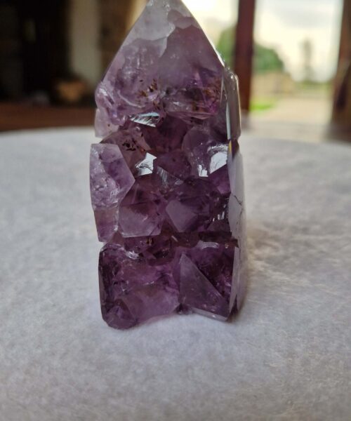 Premium Amethyst Quartz Purple Druzy Side Point 30 Crystal Tower 208g H8xW4xD4.5cm