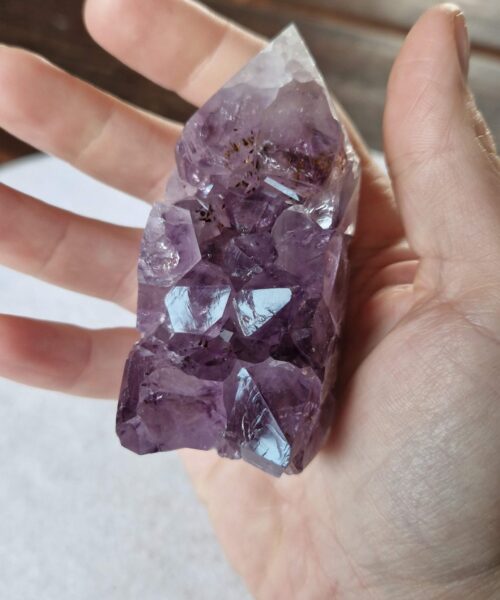 Premium Amethyst Quartz Purple Druzy Side Point 30 Crystal Tower 208g H8xW4xD4.5cm - Image 6