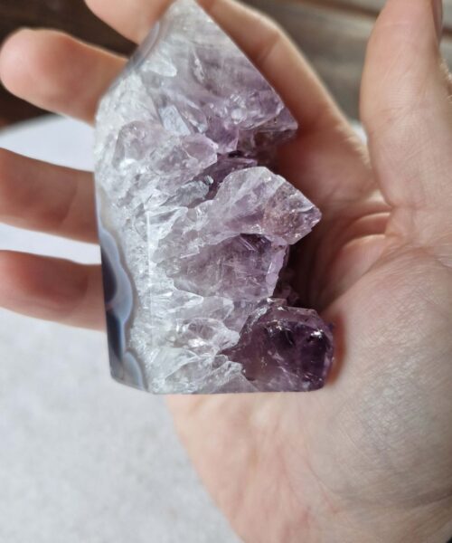 Premium Amethyst Quartz Purple Druzy Side Point 30 Crystal Tower 208g H8xW4xD4.5cm - Image 8