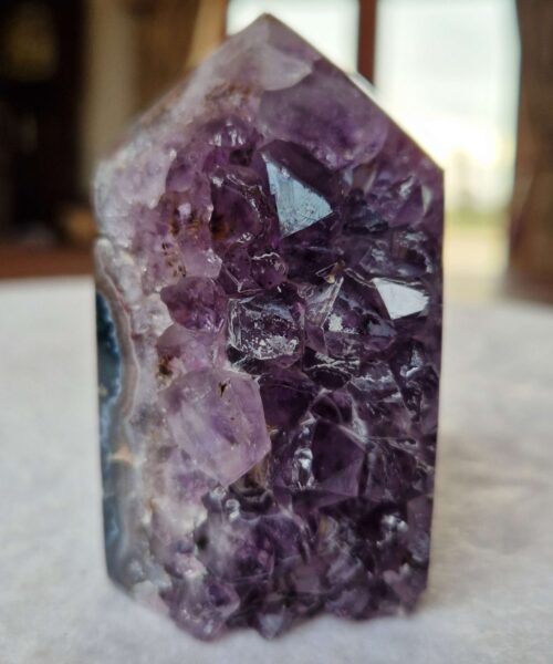 Premium Amethyst Quartz Purple Druzy Side Point 31 Crystal Tower 285g H8xW5.5xD4.5cm - Image 9