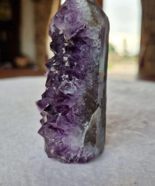 Premium Amethyst Quartz Purple Druzy Side Point 32 Crystal Tower 201g H8.5xW3.5xD3cm - Image 4