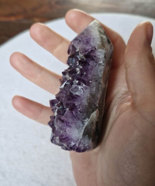 Premium Amethyst Quartz Purple Druzy Side Point 32 Crystal Tower 201g H8.5xW3.5xD3cm - Image 8