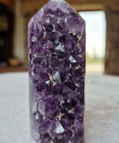 Premium Amethyst Quartz Purple Druzy Side Point 32 Crystal Tower 201g H8.5xW3.5xD3cm - Image 10