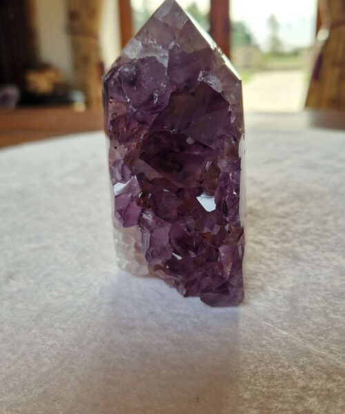 Alternative view of Premium Amethyst Quartz Purple Druzy Side Point 35 Crystal Tower 318g H8.5xW4.5xD5cm