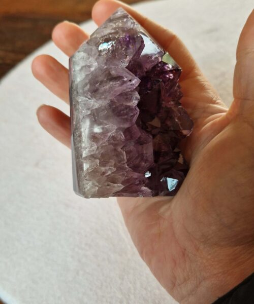 Premium Amethyst Quartz Purple Druzy Side Point 35 Crystal Tower 318g H8.5xW4.5xD5cm - Image 7
