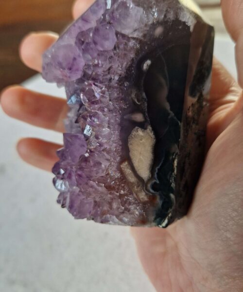 Premium Amethyst Quartz Purple Druzy Side Point 36 Crystal Tower 428g H9xW5.5xD6cm - Image 7