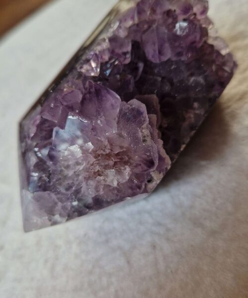 Premium Amethyst Quartz Purple Druzy Side Point 36 Crystal Tower 428g H9xW5.5xD6cm - Image 9