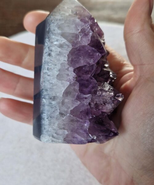 Premium Amethyst Quartz Purple Druzy Side Point 37 Crystal Tower 313g H9xW4.5xD5cm - Image 8