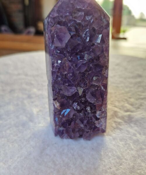 Premium Amethyst Quartz Purple Druzy Side Point 38 Crystal Tower 348g H10.5xW4.5xD3cm