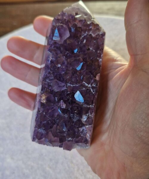 Premium Amethyst Quartz Purple Druzy Side Point 38 Crystal Tower 348g H10.5xW4.5xD3cm - Image 5