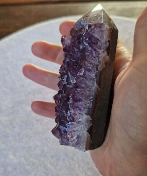 Premium Amethyst Quartz Purple Druzy Side Point 38 Crystal Tower 348g H10.5xW4.5xD3cm - Image 6