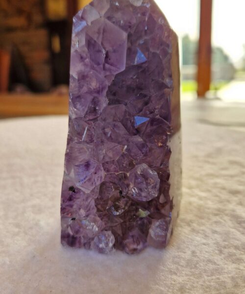 Premium Amethyst Quartz Purple Druzy Side Point 39 Crystal Tower 452g H9.5xW5xD5cm