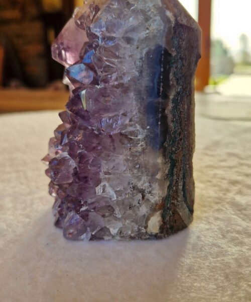 Alternative view of Premium Amethyst Quartz Purple Druzy Side Point 39 Crystal Tower 452g H9.5xW5xD5cm