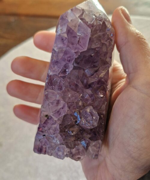 Premium Amethyst Quartz Purple Druzy Side Point 39 Crystal Tower 452g H9.5xW5xD5cm - Image 5