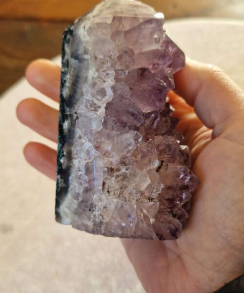 Premium Amethyst Quartz Purple Druzy Side Point 39 Crystal Tower 452g H9.5xW5xD5cm - Image 7