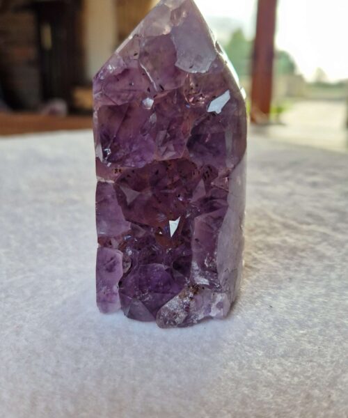 Premium Amethyst Quartz Purple Druzy Side Point 43 Crystal Tower 294g H8.5xW4.5xD4.5cm