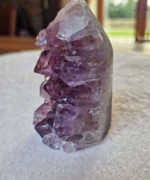 Alternative view of Premium Amethyst Quartz Purple Druzy Side Point 43 Crystal Tower 294g H8.5xW4.5xD4.5cm