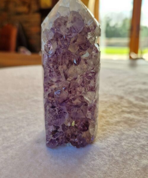 Premium Amethyst Quartz Purple Druzy Side Point 44 Crystal Tower 269g H9xW4xD4cm