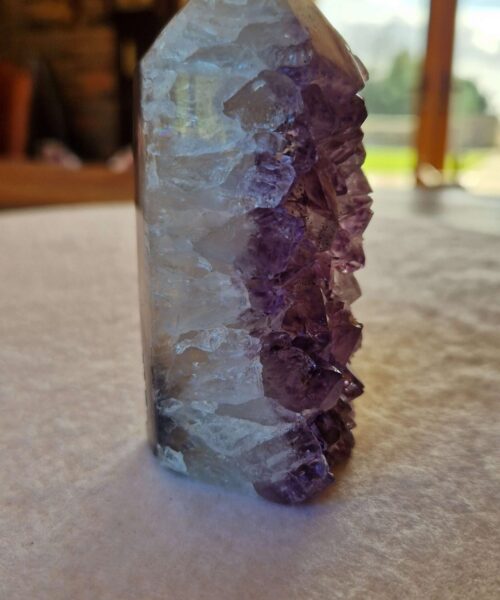 Alternative view of Premium Amethyst Quartz Purple Druzy Side Point 44 Crystal Tower 269g H9xW4xD4cm