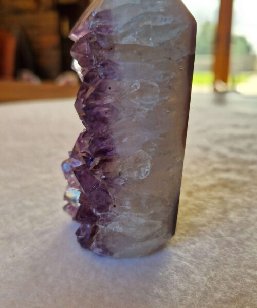Premium Amethyst Quartz Purple Druzy Side Point 44 Crystal Tower 269g H9xW4xD4cm - Image 3