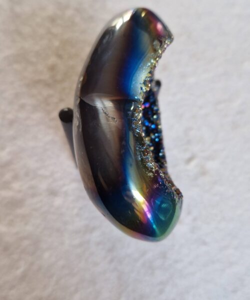 Rainbow Quartz Heart with Stand 44 Aura, Titanium, Cluster, Crystal, Gemstone 357g – H8xW9xD5cm - Image 8