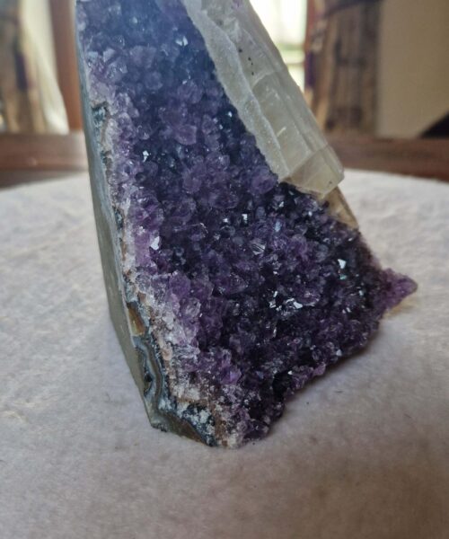 Alternative view of Premium High Grade Amethyst Druzy 342 Mini Geode Cluster Piece Cut Base 952g H12xW10xD11cm