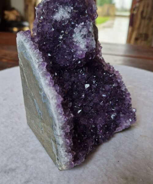 Alternative view of Premium High Grade Amethyst Druzy 348 Mini Geode Cluster Piece Cut Base 1.344g H15xW11xD10cm