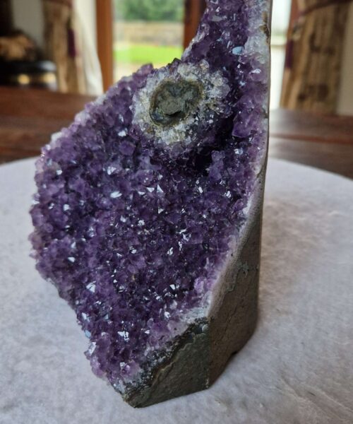 Premium High Grade Amethyst Druzy 348 Mini Geode Cluster Piece Cut Base 1.344g H15xW11xD10cm - Image 3