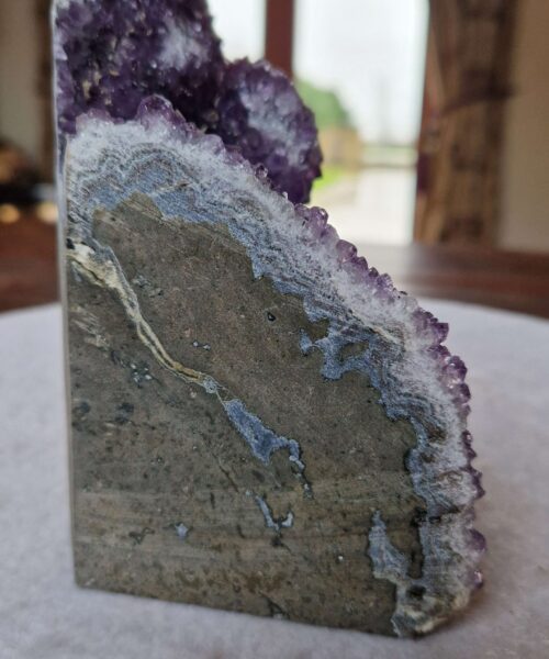 Premium High Grade Amethyst Druzy 348 Mini Geode Cluster Piece Cut Base 1.344g H15xW11xD10cm - Image 4