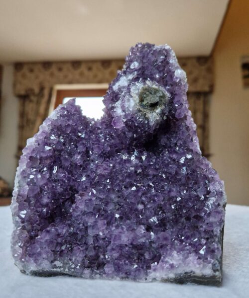 Premium High Grade Amethyst Druzy 348 Mini Geode Cluster Piece Cut Base 1.344g H15xW11xD10cm - Image 7