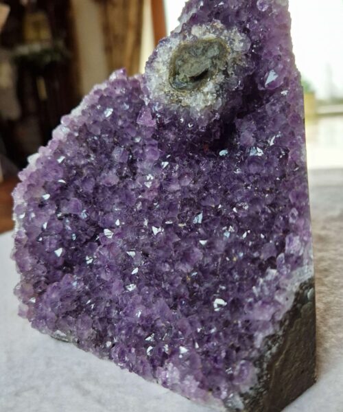 Premium High Grade Amethyst Druzy 348 Mini Geode Cluster Piece Cut Base 1.344g H15xW11xD10cm - Image 9