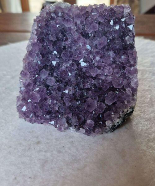 Premium High Grade Amethyst Druzy 359 Mini Geode Cluster Piece Cut Base 687g H8.5xW10xD7cm