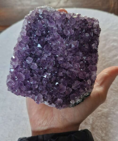 Premium High Grade Amethyst Druzy 359 Mini Geode Cluster Piece Cut Base 687g H8.5xW10xD7cm - Image 8
