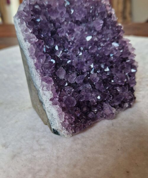 Premium High Grade Amethyst Druzy 359 Mini Geode Cluster Piece Cut Base 687g H8.5xW10xD7cm - Image 9