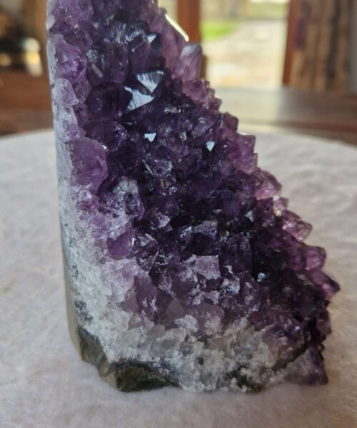 Premium High Grade Amethyst Druzy 367 Mini Geode Cluster Piece Cut Base 814g H12xW3.5xD9.5cm - Image 3