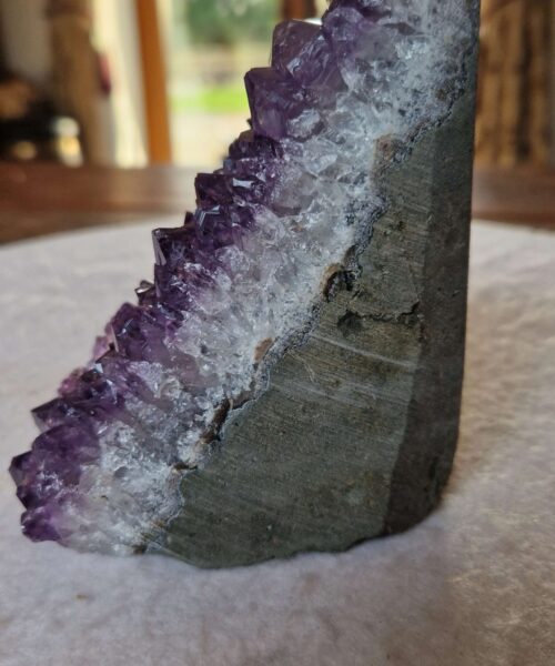 Premium High Grade Amethyst Druzy 367 Mini Geode Cluster Piece Cut Base 814g H12xW3.5xD9.5cm - Image 5