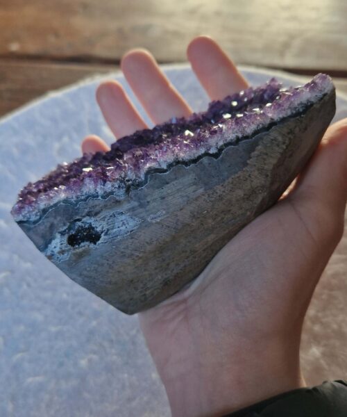 Premium High Grade Amethyst Druzy 370 Mini Geode Cluster Piece Cut Base 746g H12xW7xD7cm - Image 7