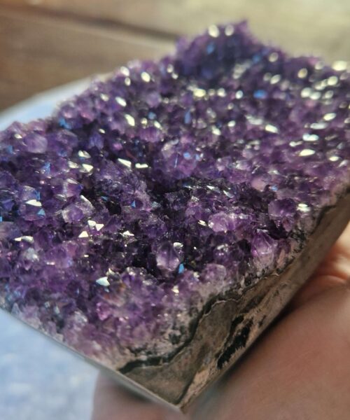 Premium High Grade Amethyst Druzy 370 Mini Geode Cluster Piece Cut Base 746g H12xW7xD7cm - Image 9