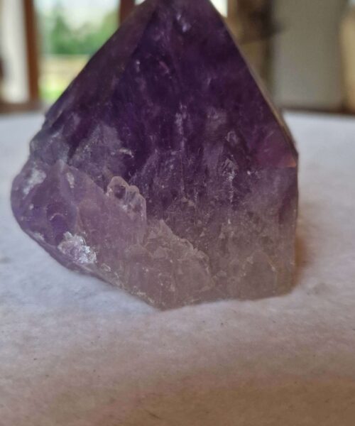 Large Premium Amethyst Quartz Purple 10 Crystal Quartz Point Tower 488g H8.5xW8xD6cm - Image 3