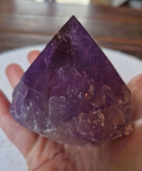 Large Premium Amethyst Quartz Purple 10 Crystal Quartz Point Tower 488g H8.5xW8xD6cm - Image 9