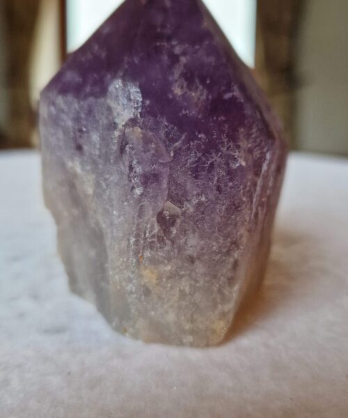 Large Premium Amethyst Quartz Purple 2 Crystal Quartz Point Tower 421g H8xW7xD6cm