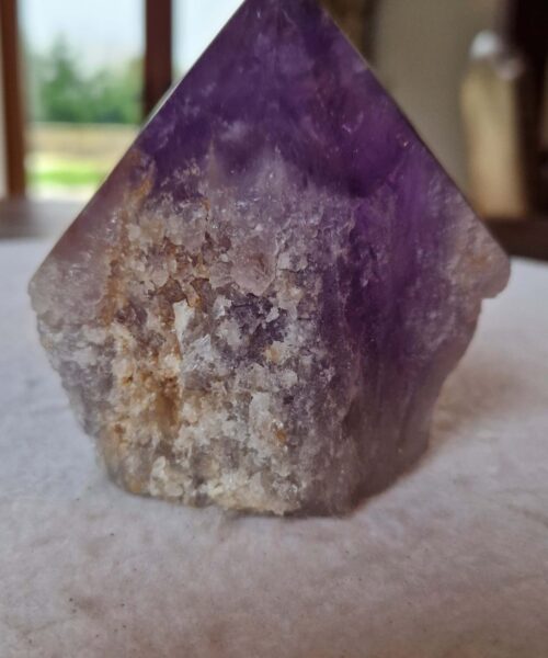 Large Premium Amethyst Quartz Purple 4 Crystal Quartz Point Tower 487g H9.5xW9xD6cm