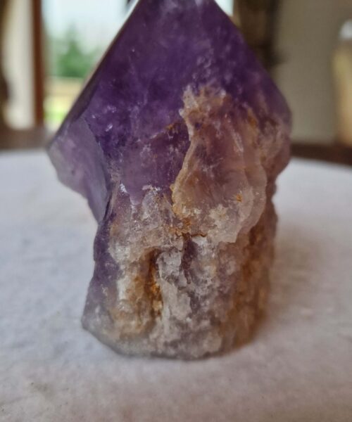 Alternative view of Large Premium Amethyst Quartz Purple 4 Crystal Quartz Point Tower 487g H9.5xW9xD6cm
