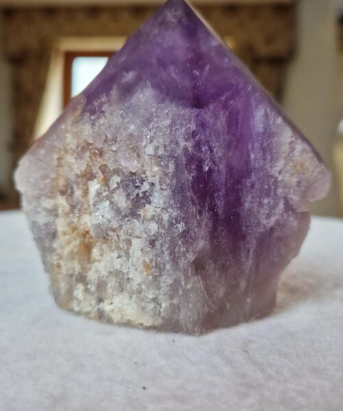Large Premium Amethyst Quartz Purple 4 Crystal Quartz Point Tower 487g H9.5xW9xD6cm - Image 9