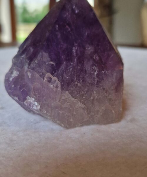 Alternative view of Large Premium Amethyst Quartz Purple 9 Crystal Quartz Point Tower 438g H7xW8.5xD7cm