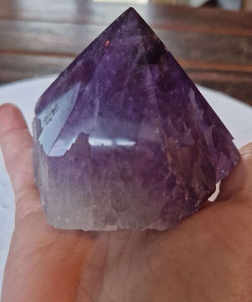Large Premium Amethyst Quartz Purple 9 Crystal Quartz Point Tower 438g H7xW8.5xD7cm - Image 8
