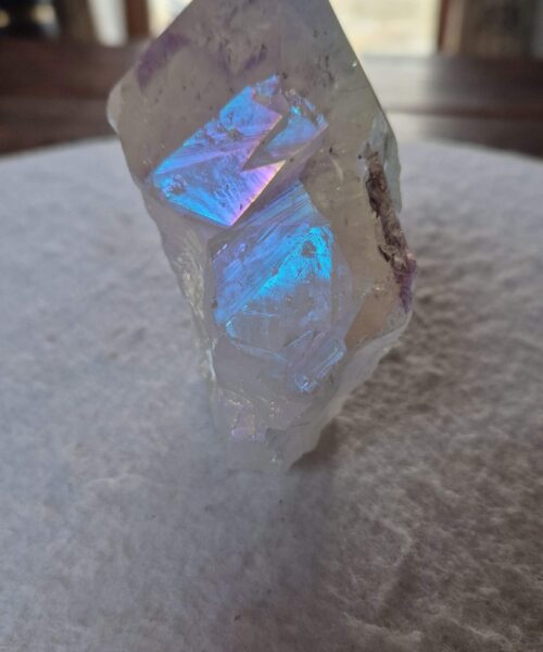 Premium Angel Aura Point 13 Crystal Clear Quartz Tower 547g - H9xW9.5xD7cm - Image 3