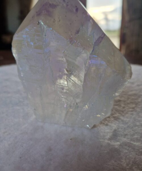 Premium Angel Aura Point 13 Crystal Clear Quartz Tower 547g - H9xW9.5xD7cm - Image 4